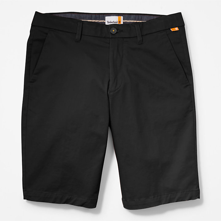 Squam Lake Stretch Chino Shorts for Men in Black-