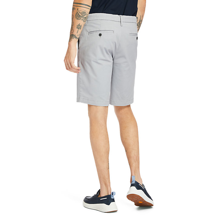 Squam Lake Stretch Chino Shorts for Men in Grey-