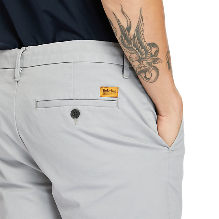 Squam Lake Stretch Chino Shorts for Men in Grey-
