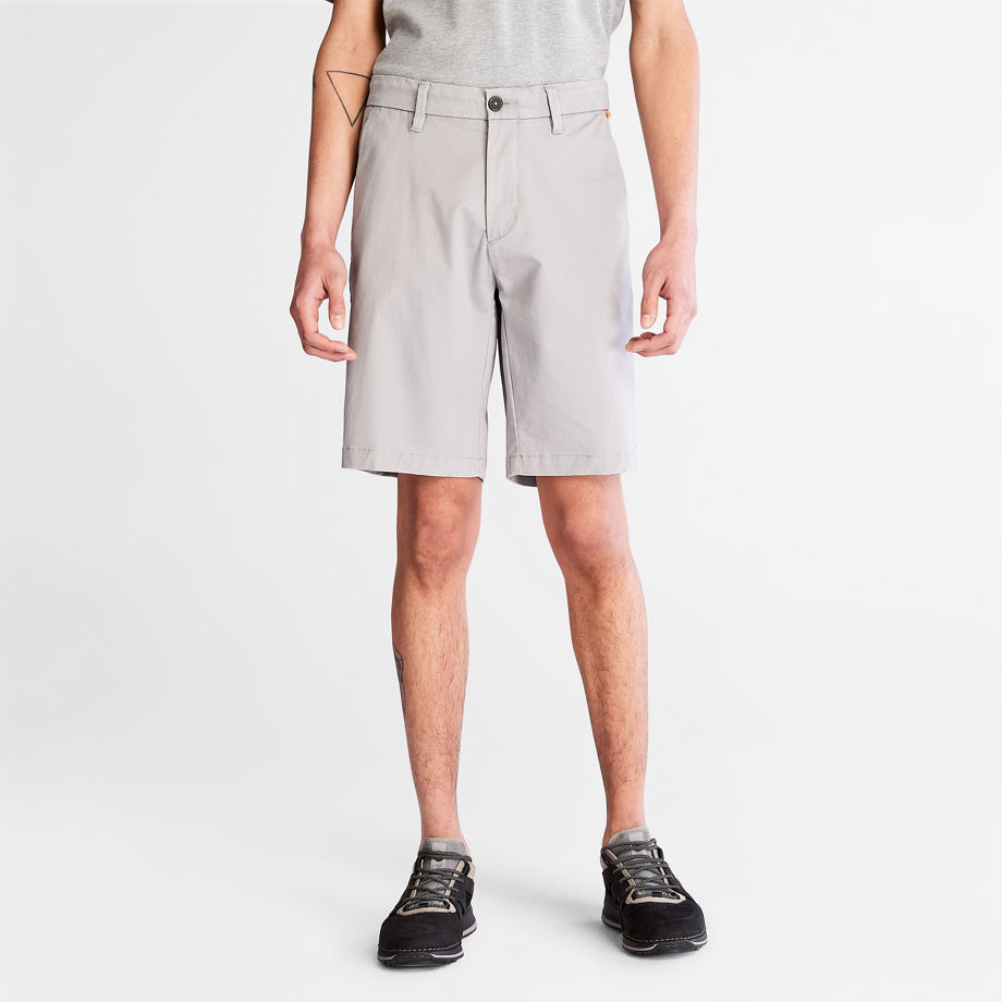 Timberland Squam Lake Stretch Chino Shorts For Men In Grey Light Grey