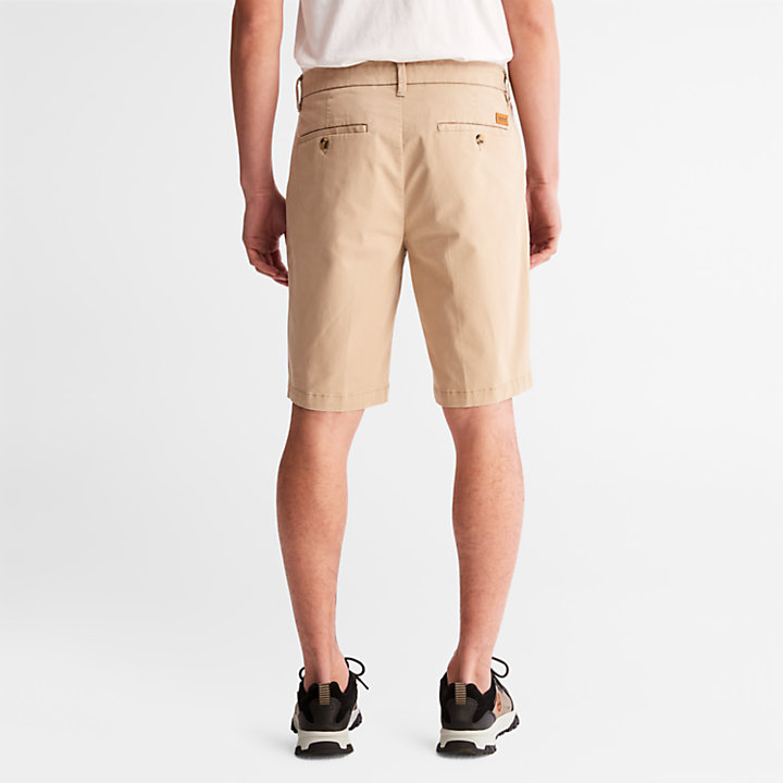 Squam Lake Stretch Chino Shorts for Men in Beige-