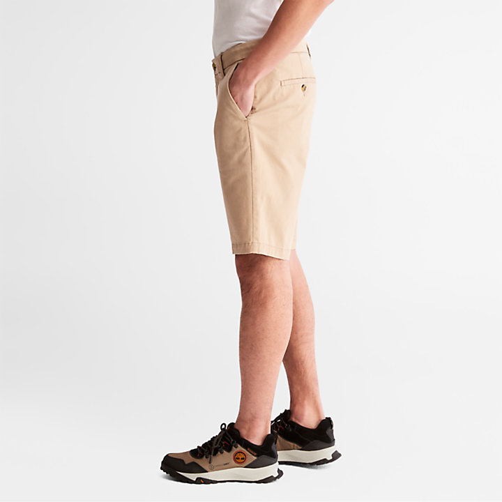 Squam Lake Stretch Chino Shorts for Men in Beige-