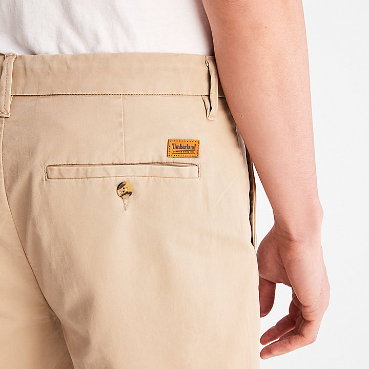 Squam Lake Stretch Chino Shorts for Men in Beige
