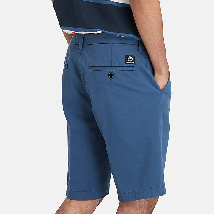 Squam Lake Stretch Chino Shorts for Men in Dark Blue