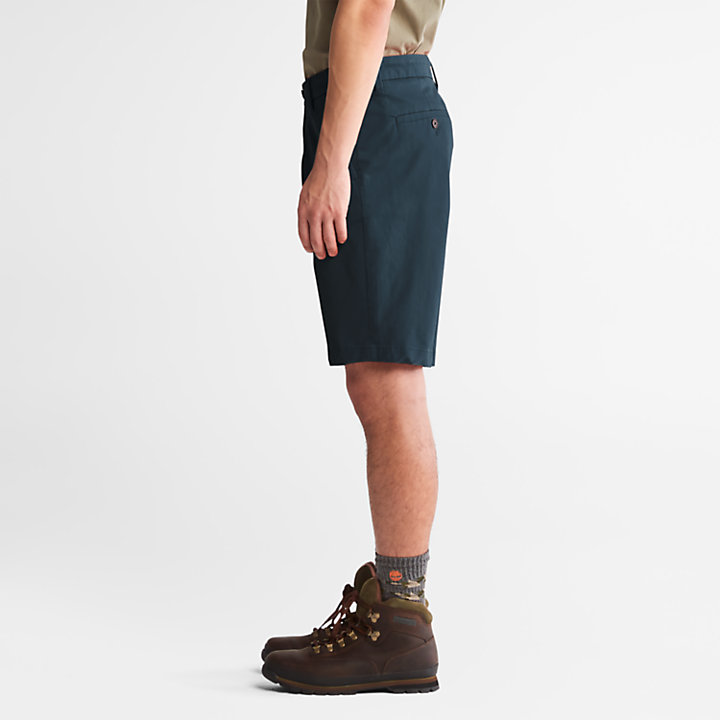 Squam Lake Stretch Chino Shorts for Men in Dark Blue-