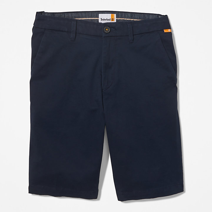 Squam Lake Stretch Chino Shorts for Men in Navy-