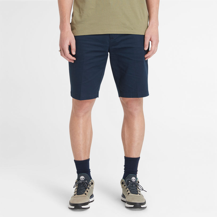 Timberland Stretch Twill Chino Shorts For Men In Navy Navy
