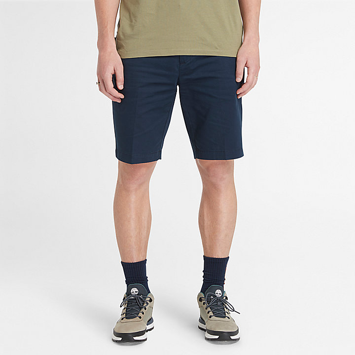 Stretch Twill Chino Shorts for Men in Navy