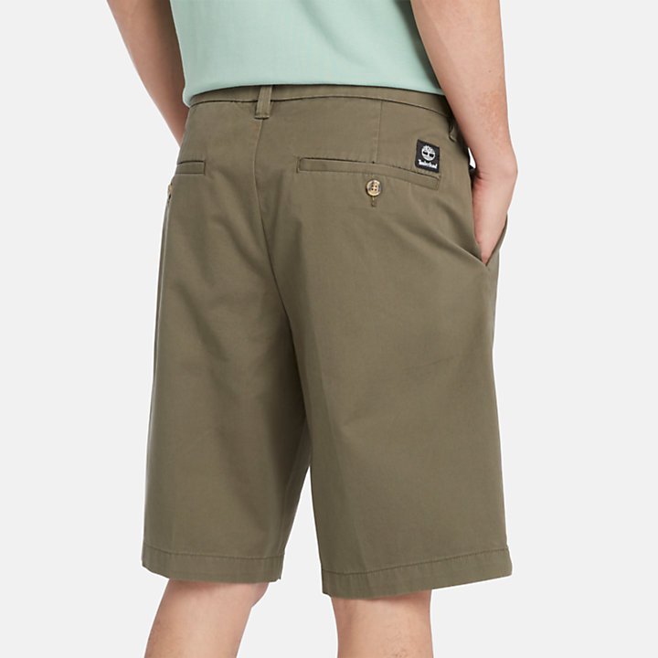 Squam Lake Stretch Chino Shorts for Men in Green-