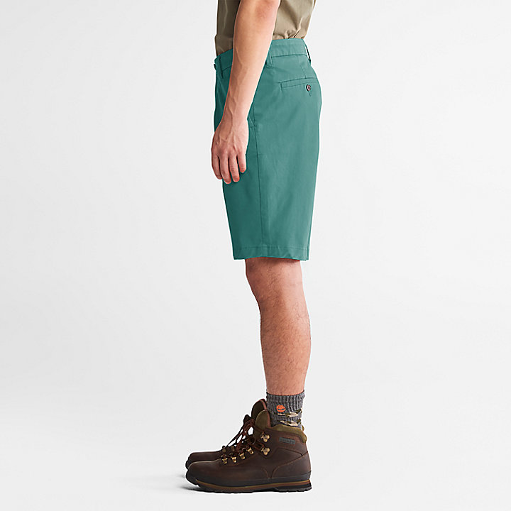Stretch Twill Chino Shorts for Men in Teal