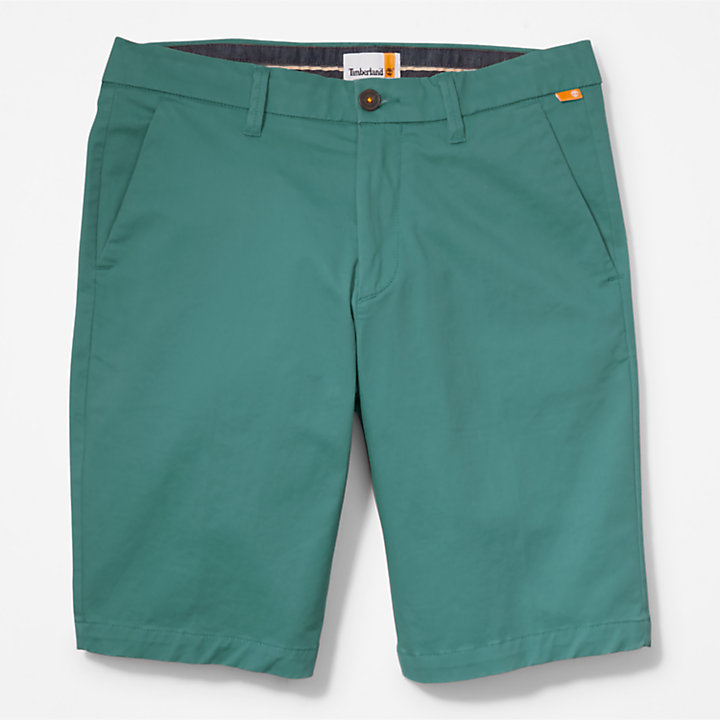Shorts Chino da Uomo Elasticizzati Squam Lake in verde-