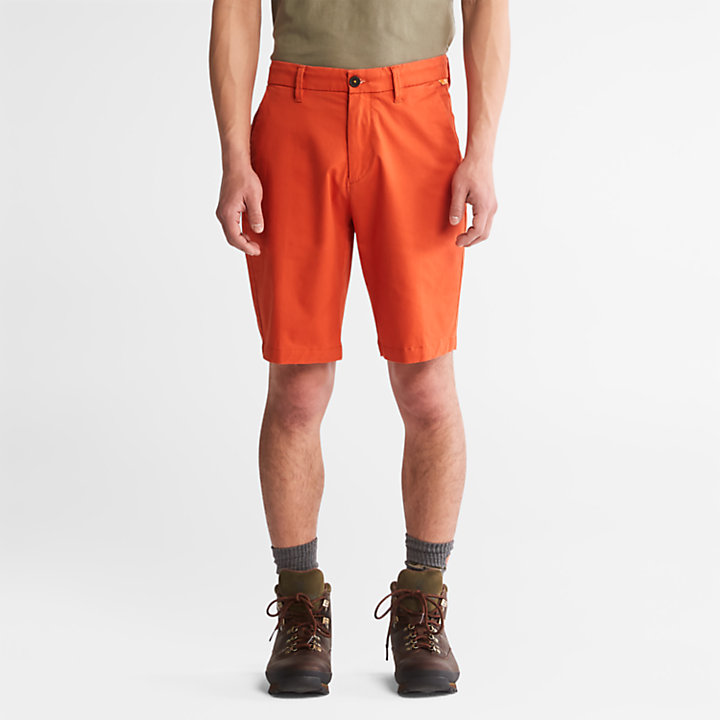 Squam Lake Stretch Chino Shorts for Men in Orange-