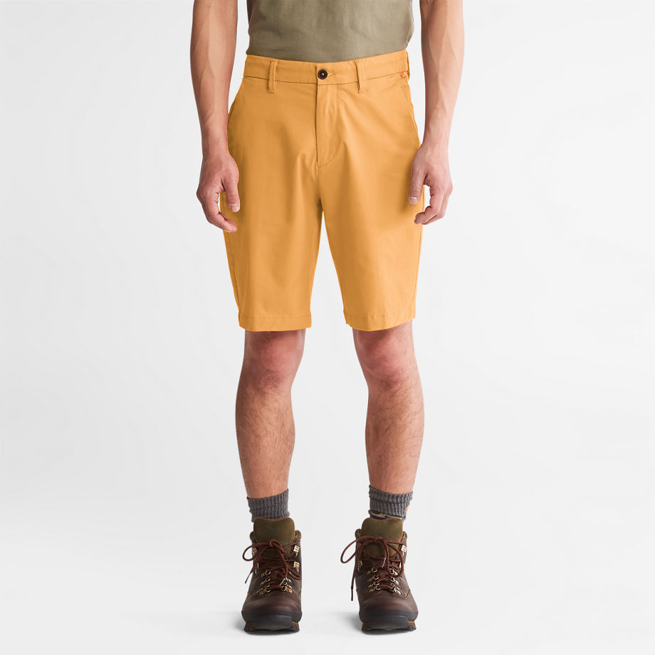 Timberland Squam Lake Stretch Chino Shorts For Men In Orange Orange, Size 34