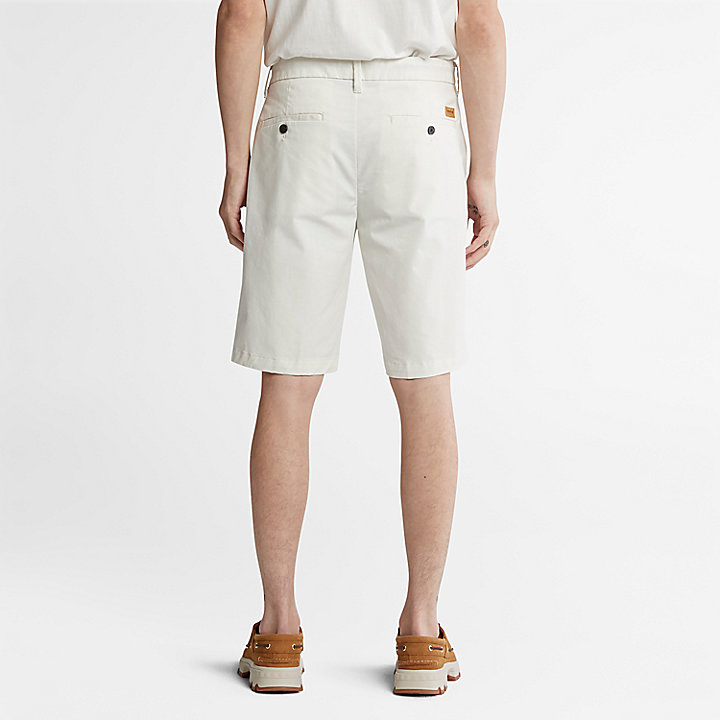 Pantalones chinos cortos elásticos Squam Lake para hombre en blanco