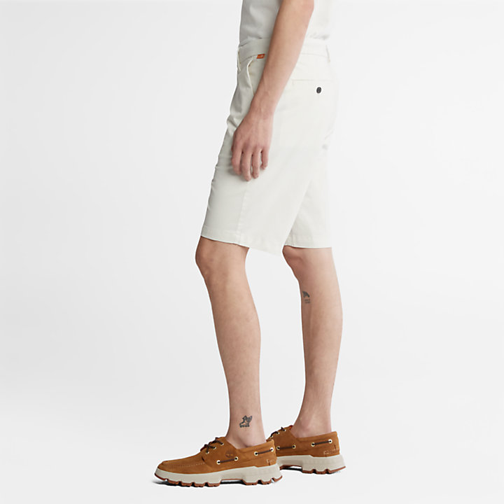 Shorts Chino da Uomo Elasticizzati Squam Lake in bianco-