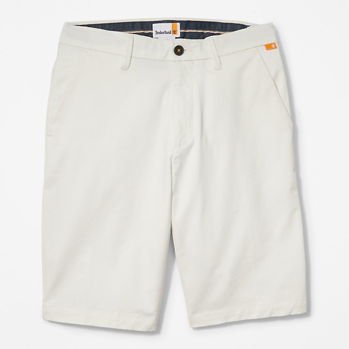 Squam Lake Stretch Chino Shorts for Men in White-