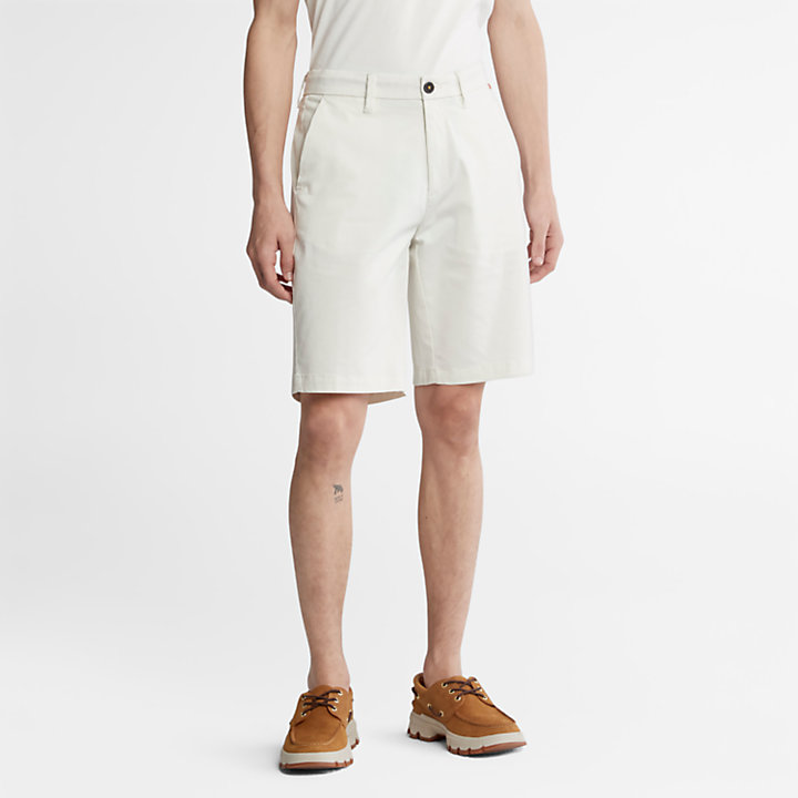 Squam Lake Stretch Chino Shorts for Men in White-