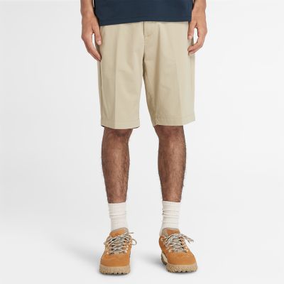 Timberland Stretch Twill Chino Shorts For Men In Beige Beige, Size 31