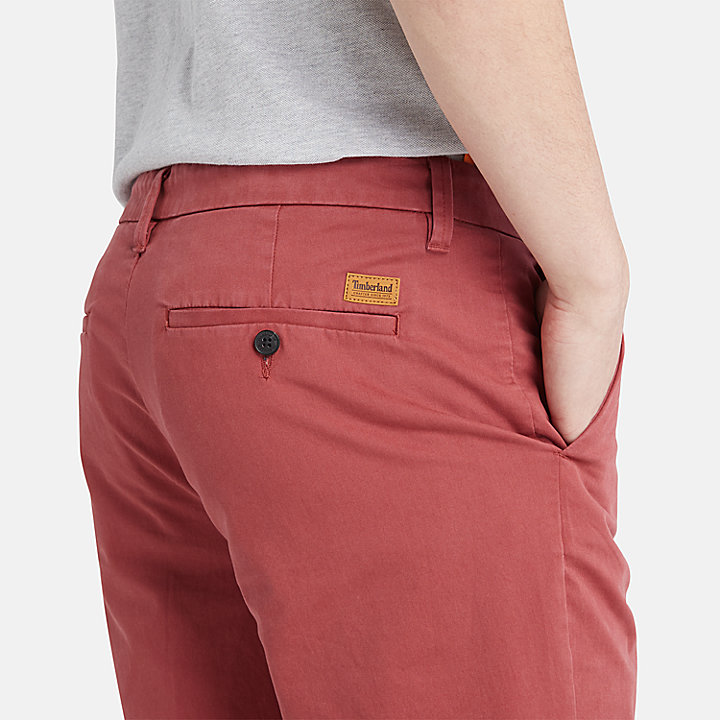 Pantalones chinos cortos elásticos Squam Lake para hombre en rojo