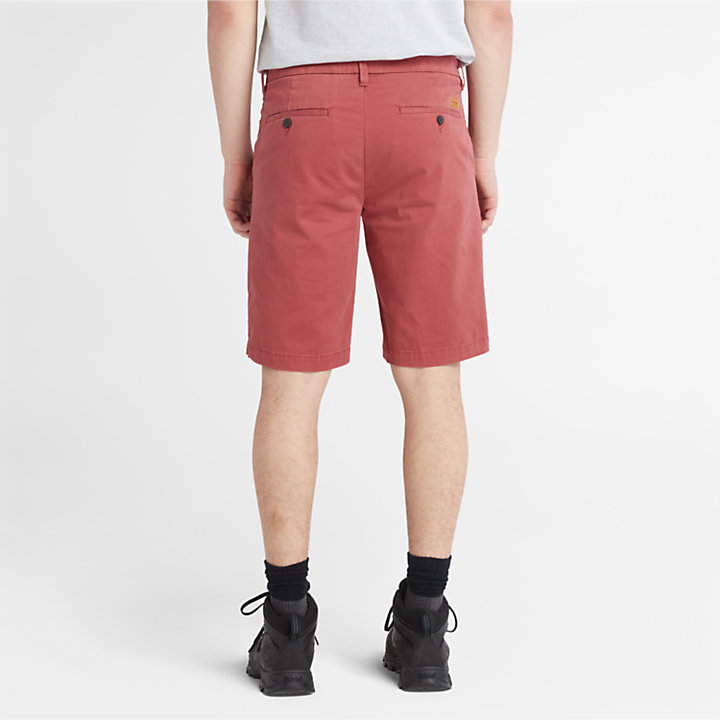 Squam Lake Stretch Chino Shorts for Men in Red-