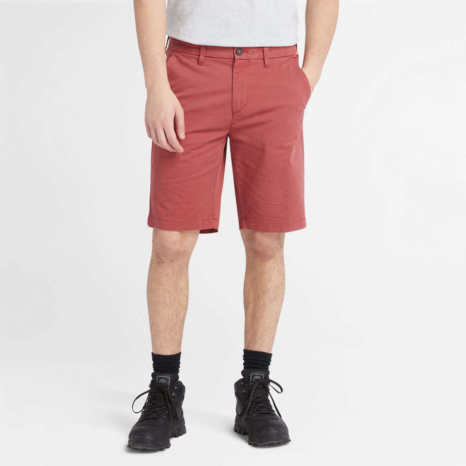 Timberland Squam Lake Stretch Chino Shorts For Men In Red Red, Size 36