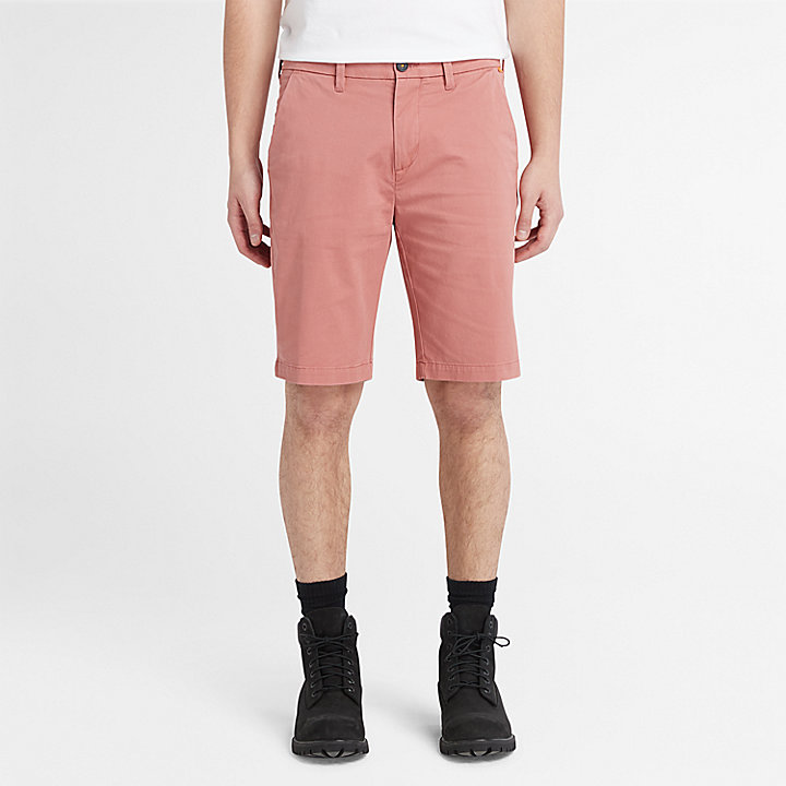 Squam Lake Stretch Chino Shorts for Men in Maroon