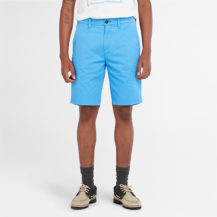 Squam Lake Stretch Chino Shorts for Men in Blue-