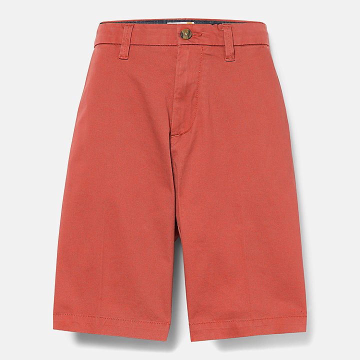 Pantalones cortos chinos de sarga elástica para hombre en rojo