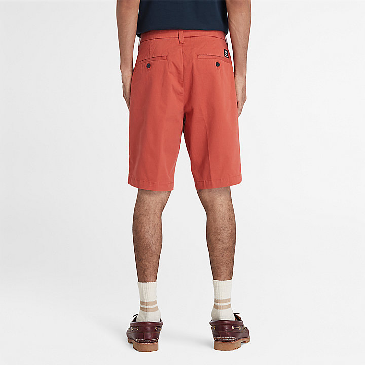 Pantalones cortos chinos de sarga elástica para hombre en rojo