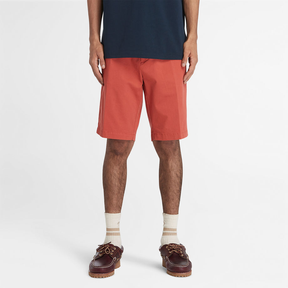 Timberland Stretch Twill Chino Shorts For Men In Red Red