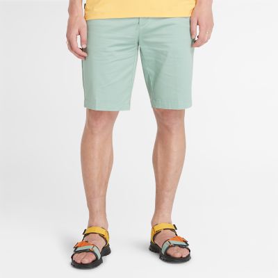Stretch Twill Chino Shorts for Men in Pale Green | Timberland