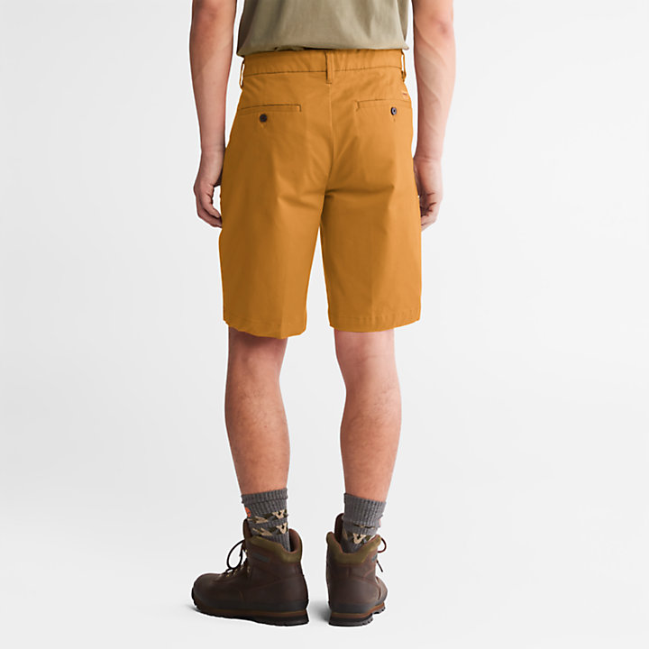 Squam Lake Stretch Chino Shorts for Men in Dark Yellow-