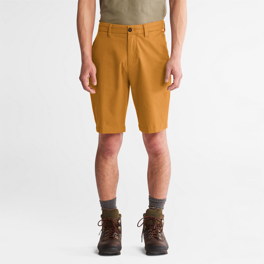 Timberland Squam Lake Stretch Chino Shorts For Men In Orange Orange, Size 31