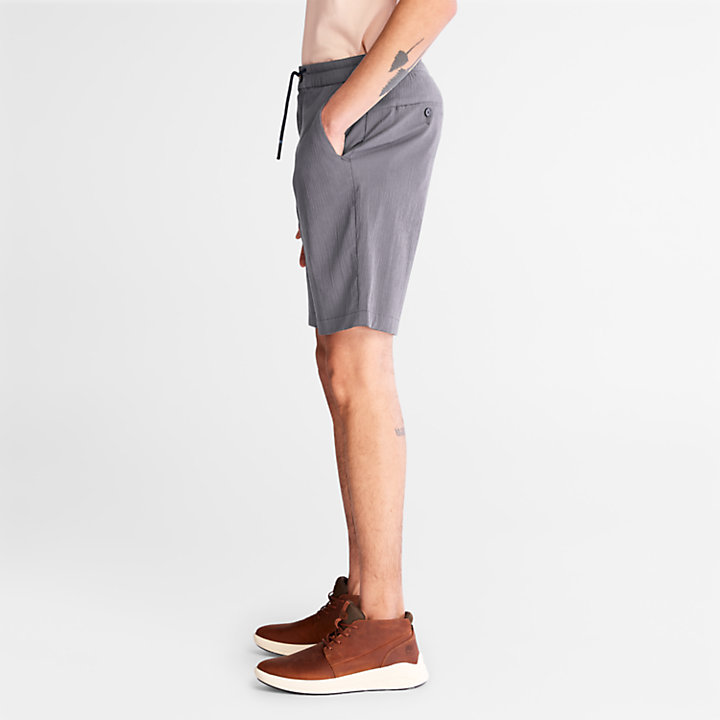Squam Lake Seersucker Shorts for Men in Grey-