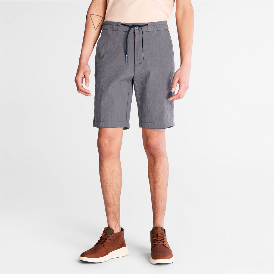 Timberland Squam Lake Seersucker Shorts For Men In Grey Dark Grey, Size 34