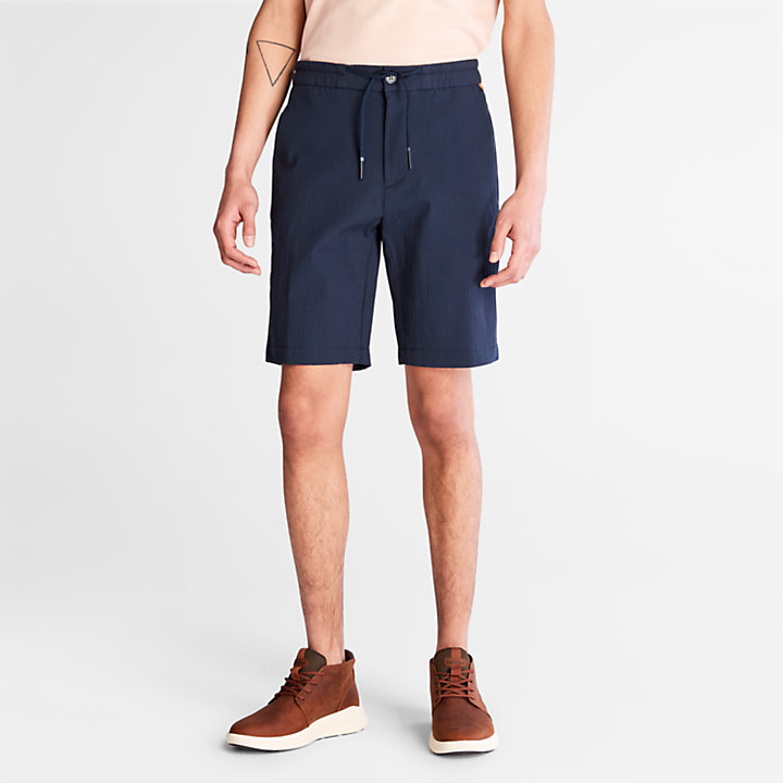 Squam Lake Seersucker Shorts for Men in Navy-