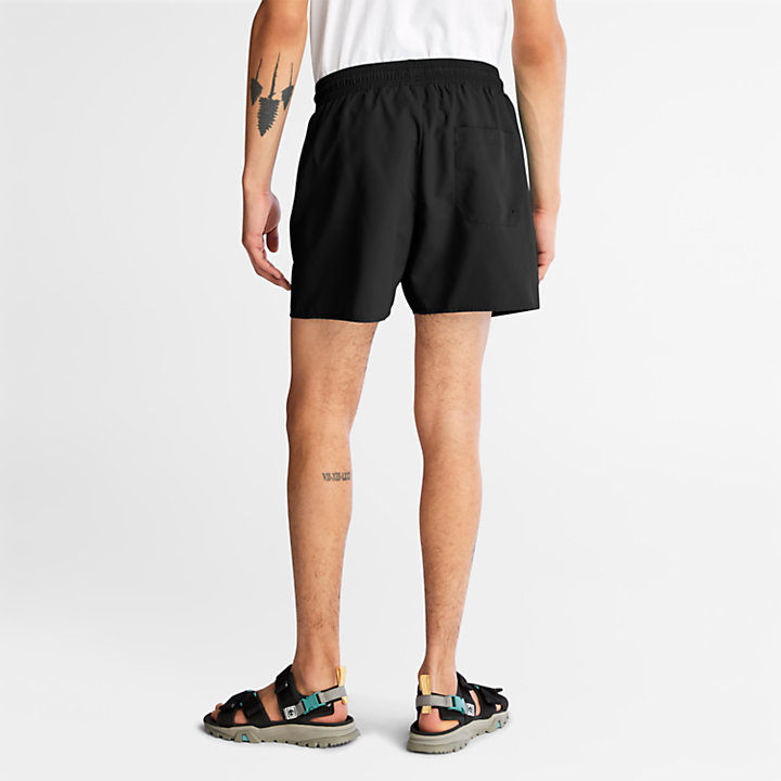 Sunapee Lake Solid-colour Swim Shorts for Men in Black-