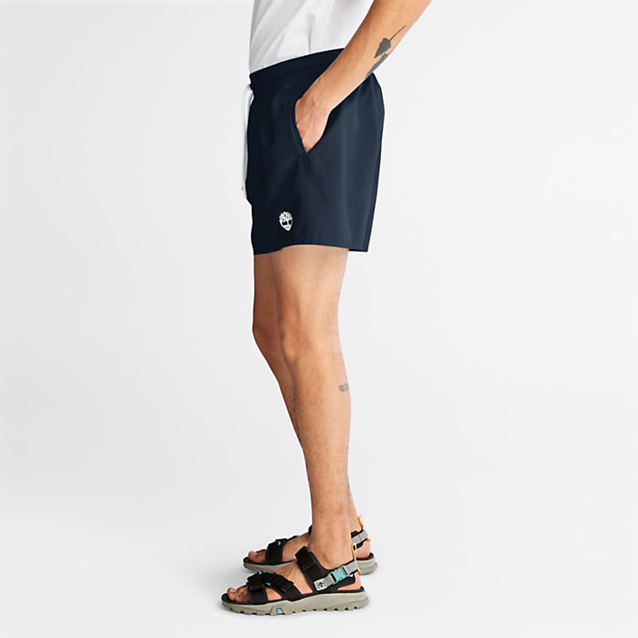 Sunapee Lake Solid Swim Shorts for Men in Navy-