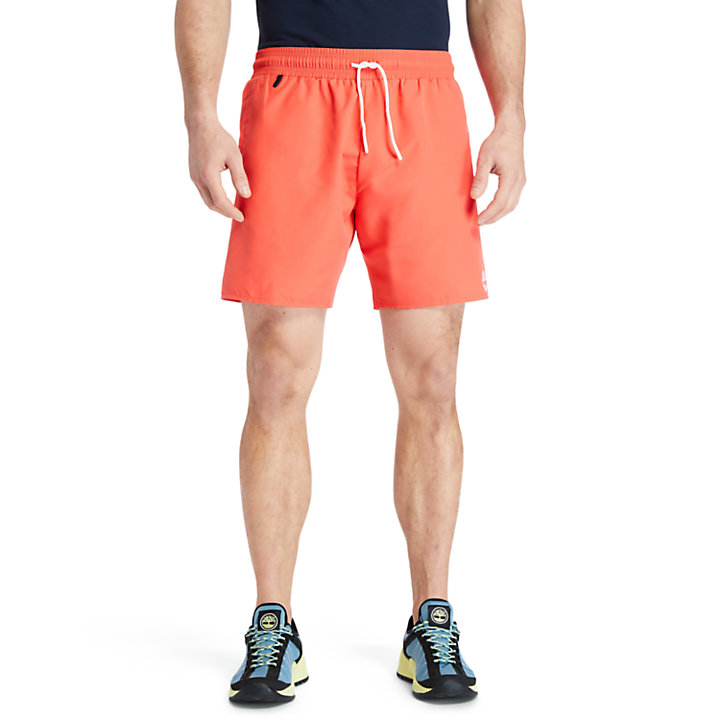 Sunapee Lake Solid-colour Swim Shorts for Men in Red-