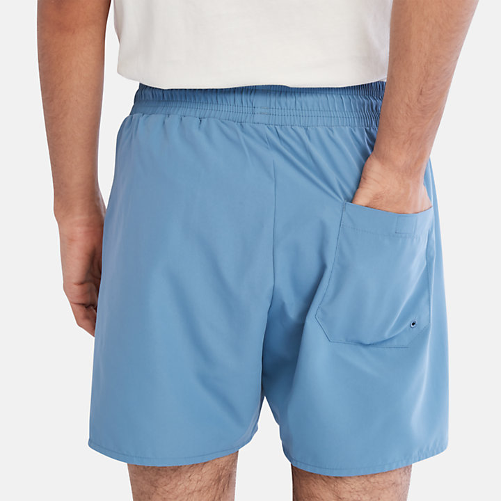 Sunapee Lake Solid Swim Shorts for Men in Blue-