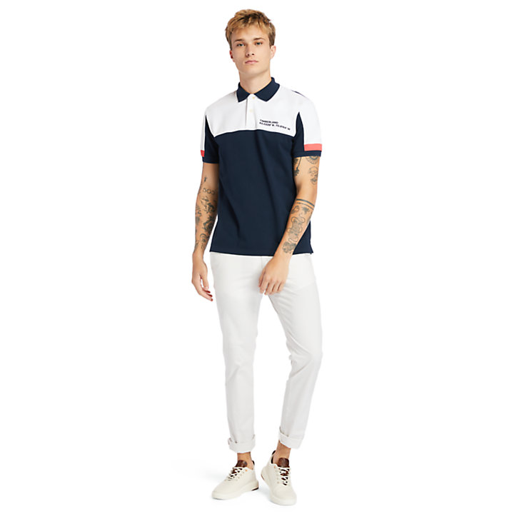 Millers River Colour-block Polo Shirt for Men in Navy-