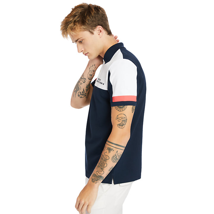Millers River Colour-block Polo Shirt for Men in Navy-