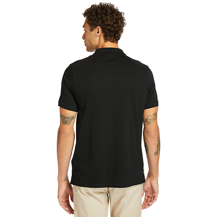Cocheco River Supima® Cotton Polo Shirt for Men in Black-