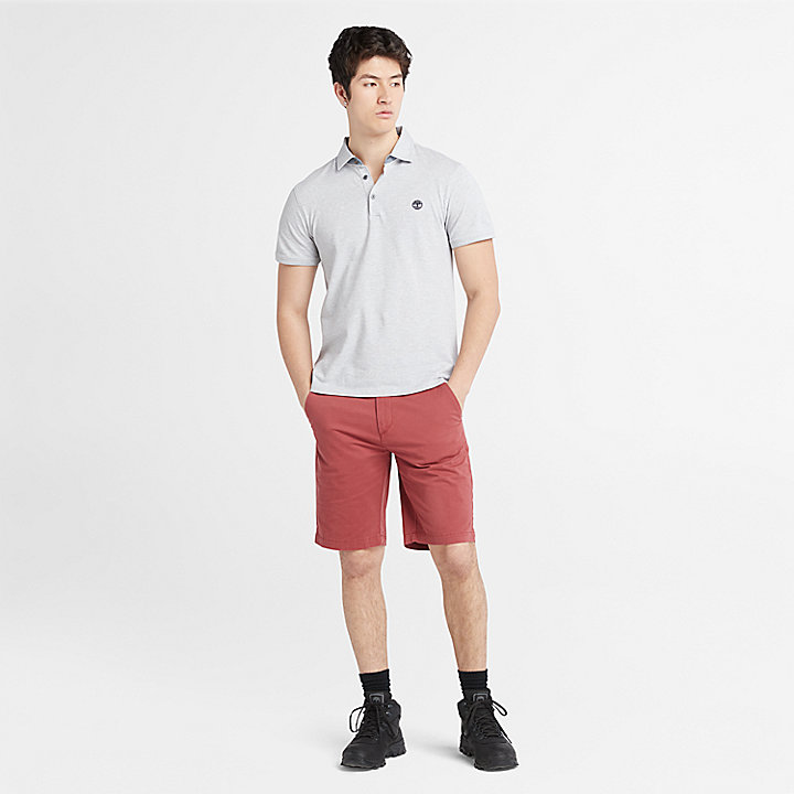 Baboosic Brook Slim-Fit Oxford Polo for Men in Grey