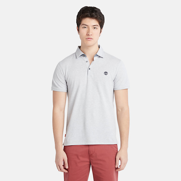 Baboosic Brook Slim-Fit Oxford Polo for Men in Grey-
