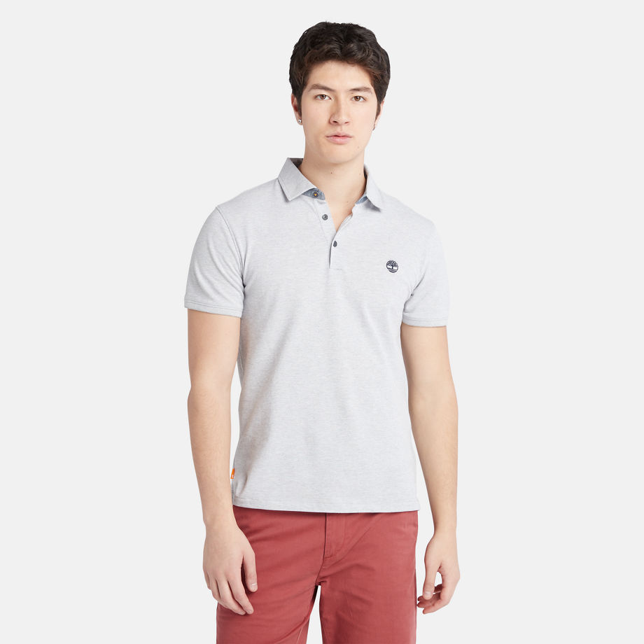 Timberland Baboosic Brook Slim-fit Oxford Polo For Men In Grey Grey