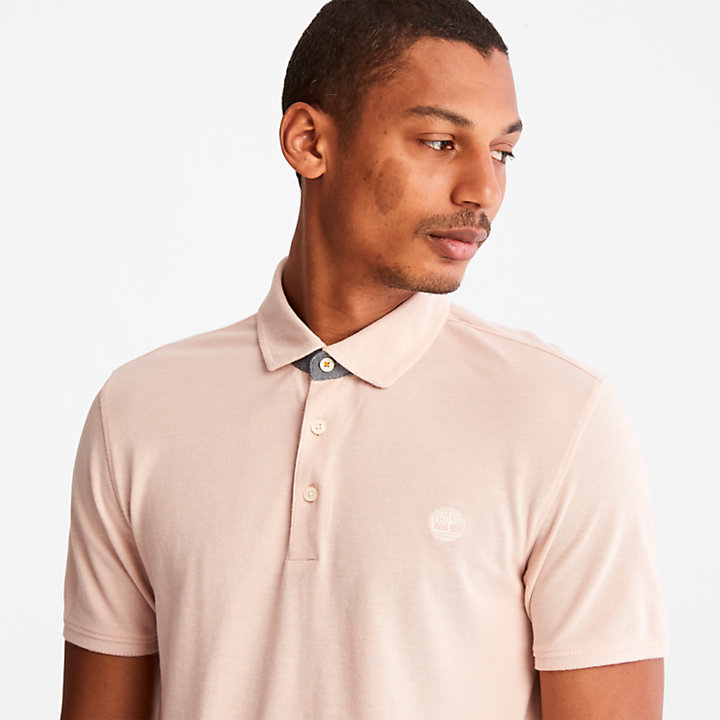 Baboosic Brook Oxford Polo for Men in Light Pink-
