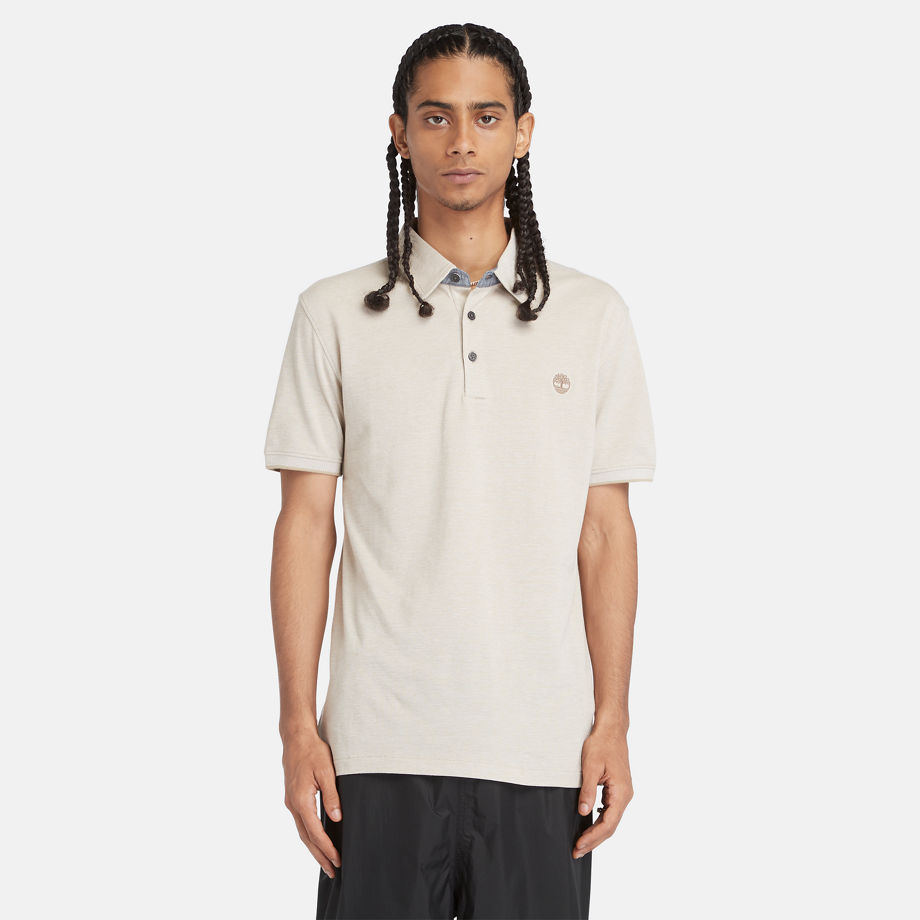 Timberland Baboosic Brook Oxford Polo For Men In Beige Beige, Size L
