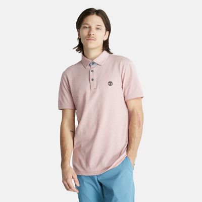 Timberland Baboosic Brook Slim-fit Oxford Polo For Men In Brown Red