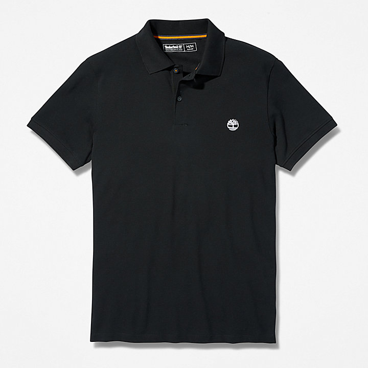 Merrymeeting River Stretch Polo Shirt for Men in Black